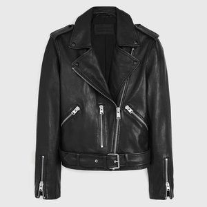 All saints Biker Leather Jacket BALFERN size 6